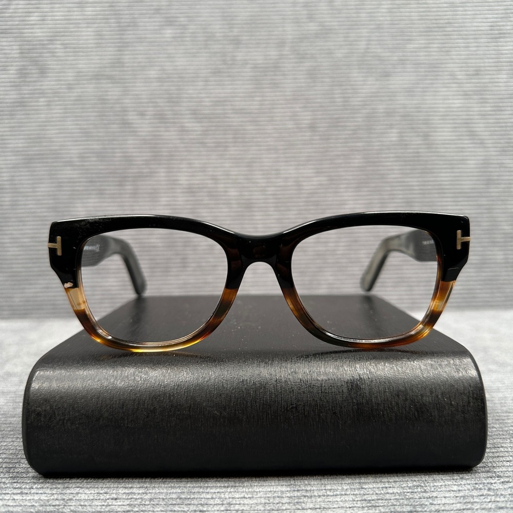 Tom Ford TF5379 005 Black Tortoise Square Eyeglasses Frames 51-20-145 Italy‎